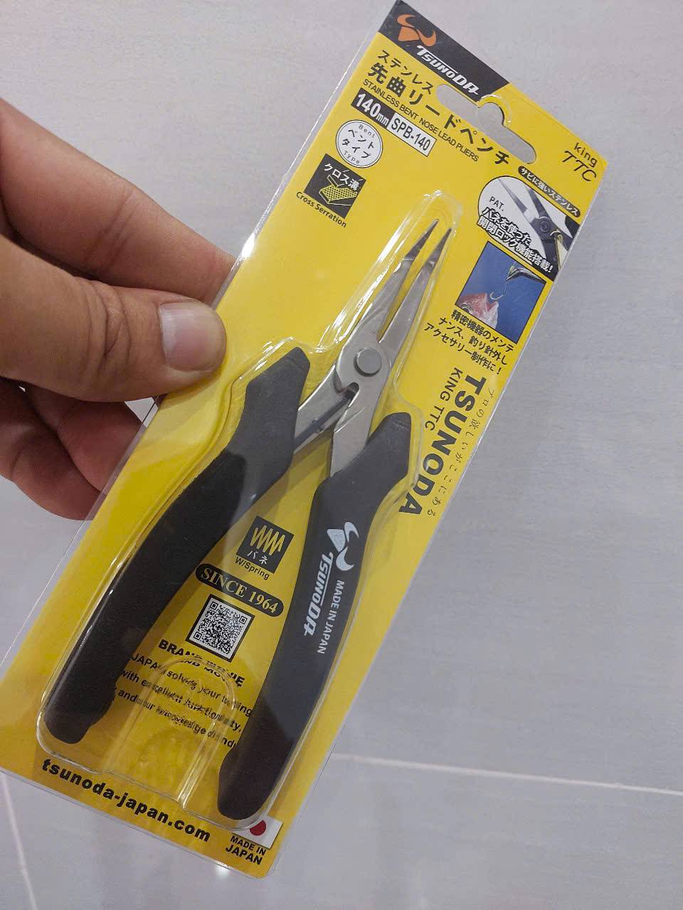 Kìm nhọn không gỉ đầu cong 140mm Tsunoda SPB-140