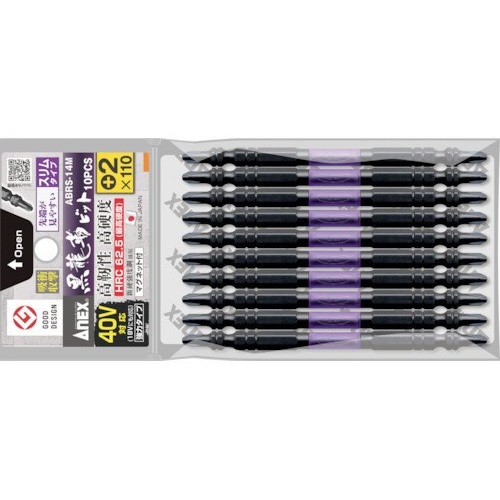 Vỉ 10 mũi vít 2 đầu có từ tính Anex ABRS-14M+2x110