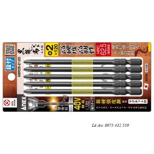 Vỉ 5 Mũi vặn vít 1 đầu có từ tính Anex ABRD5-2120