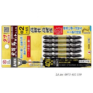Vỉ 5 Mũi vặn vít 2 đầu có từ tính Anex ABRM5-2065