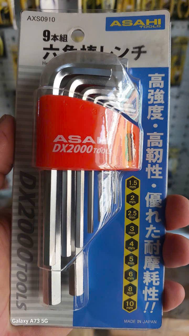 Bộ lục giác thường ngắn 1.5-10mm Asahi AXS0910