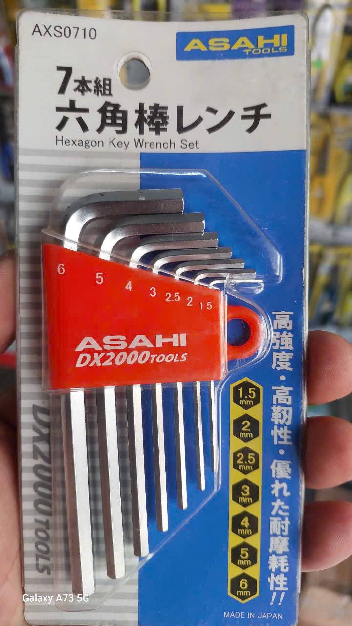 Bộ lục giác thường ngắn 1.5-6mm Asahi AXS0710