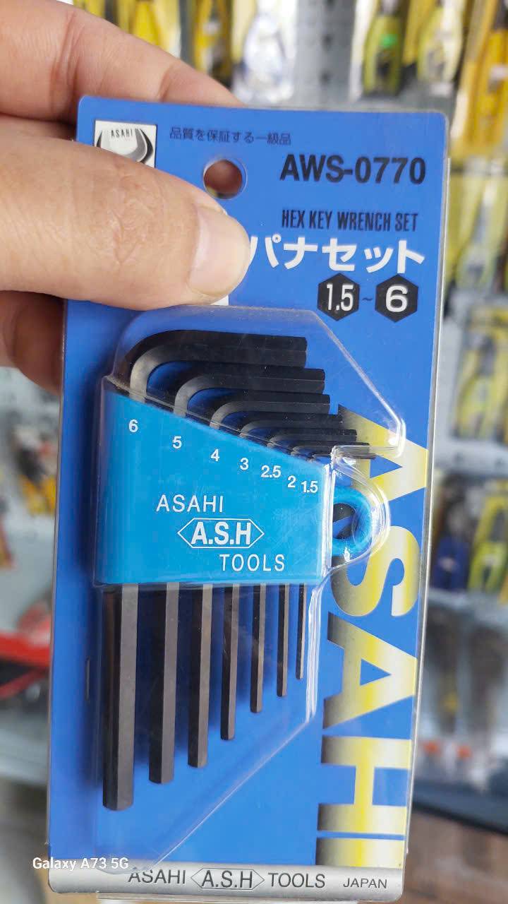 Bộ lục giác thường ngắn 1.5-6mm ASAHI AWS0770