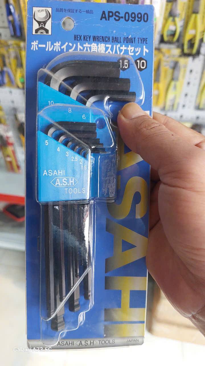 Bộ lục giác bi loại dài 1.5-10mm Asahi APS0990