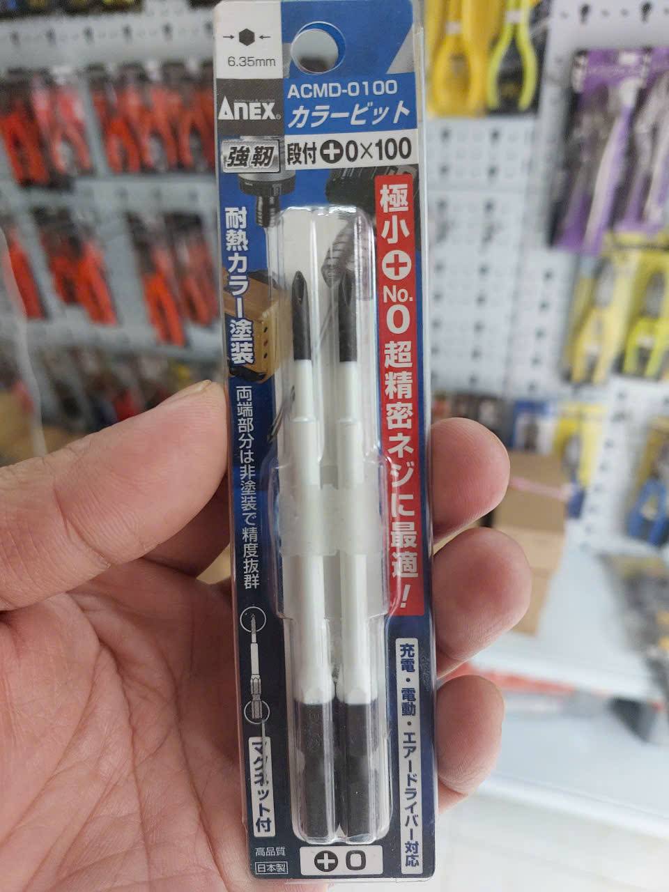 Vỉ 2 mũi vít 4 cạnh Anex ACMD-0100