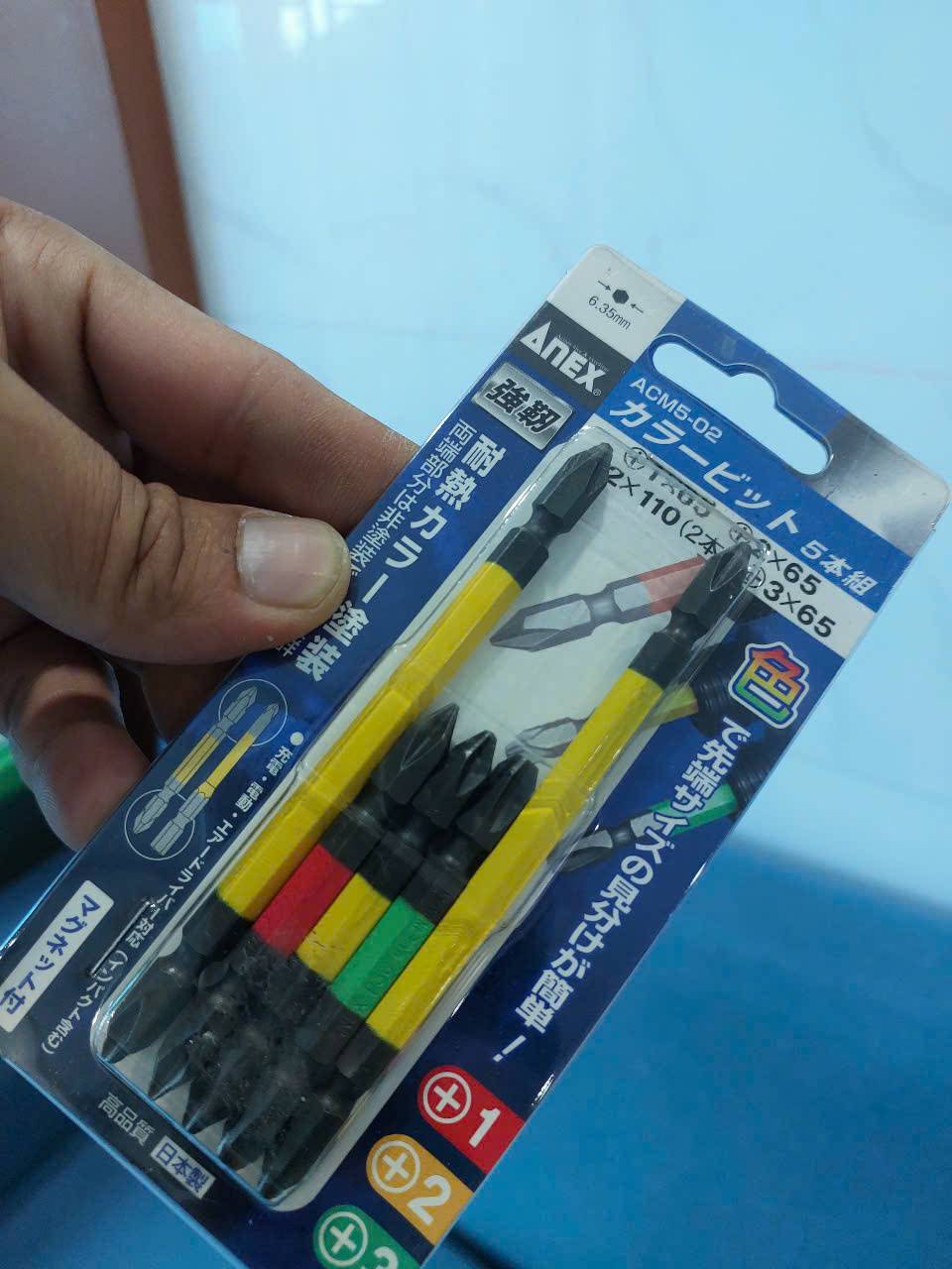 Vỉ 5 mũi vít 4 cạnh 2 đầu Anex ACM5-02