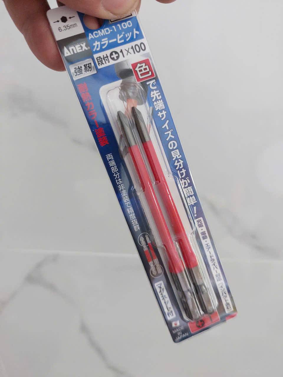 Vỉ 2 mũi vít 4 cạnh Anex ACMD-1100