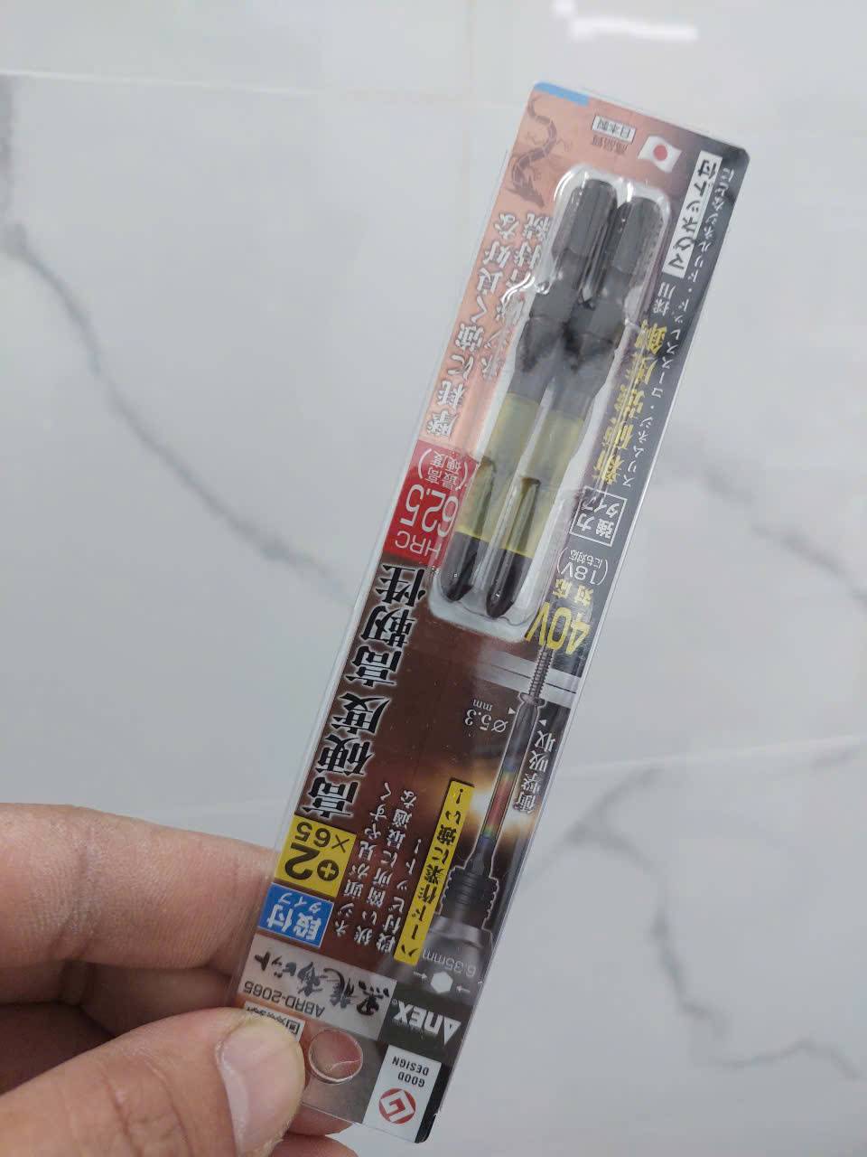 Vỉ 2 Mũi vặn vít 1 đầu có từ tính Anex ABRD-2065