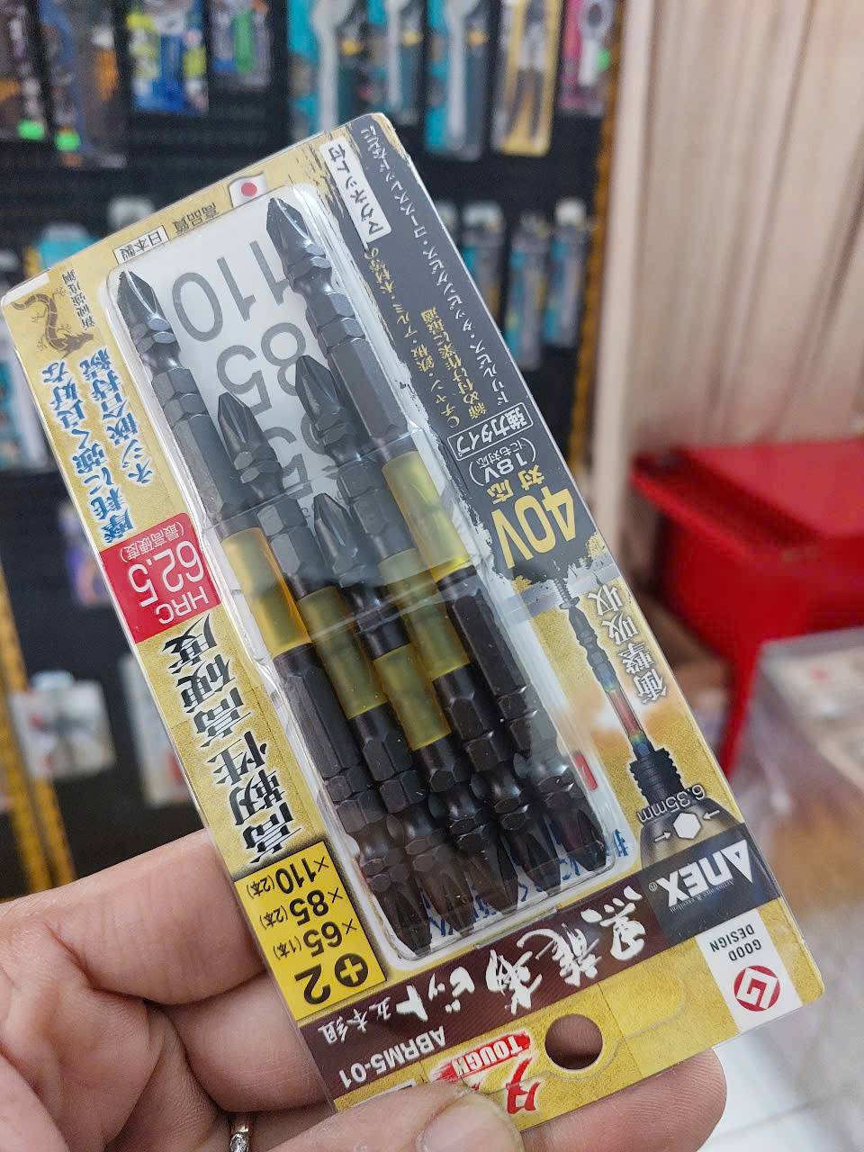 Vỉ 5 Mũi vặn vít 2 đầu có từ tính Anex ABRM5-01