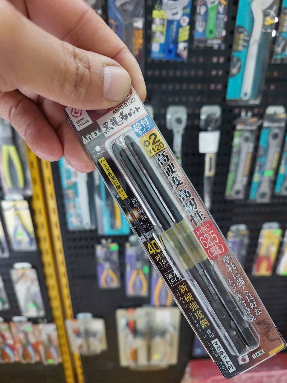 Vỉ 2 Mũi vặn vít 1 đầu có từ tính Anex ABRD-2120