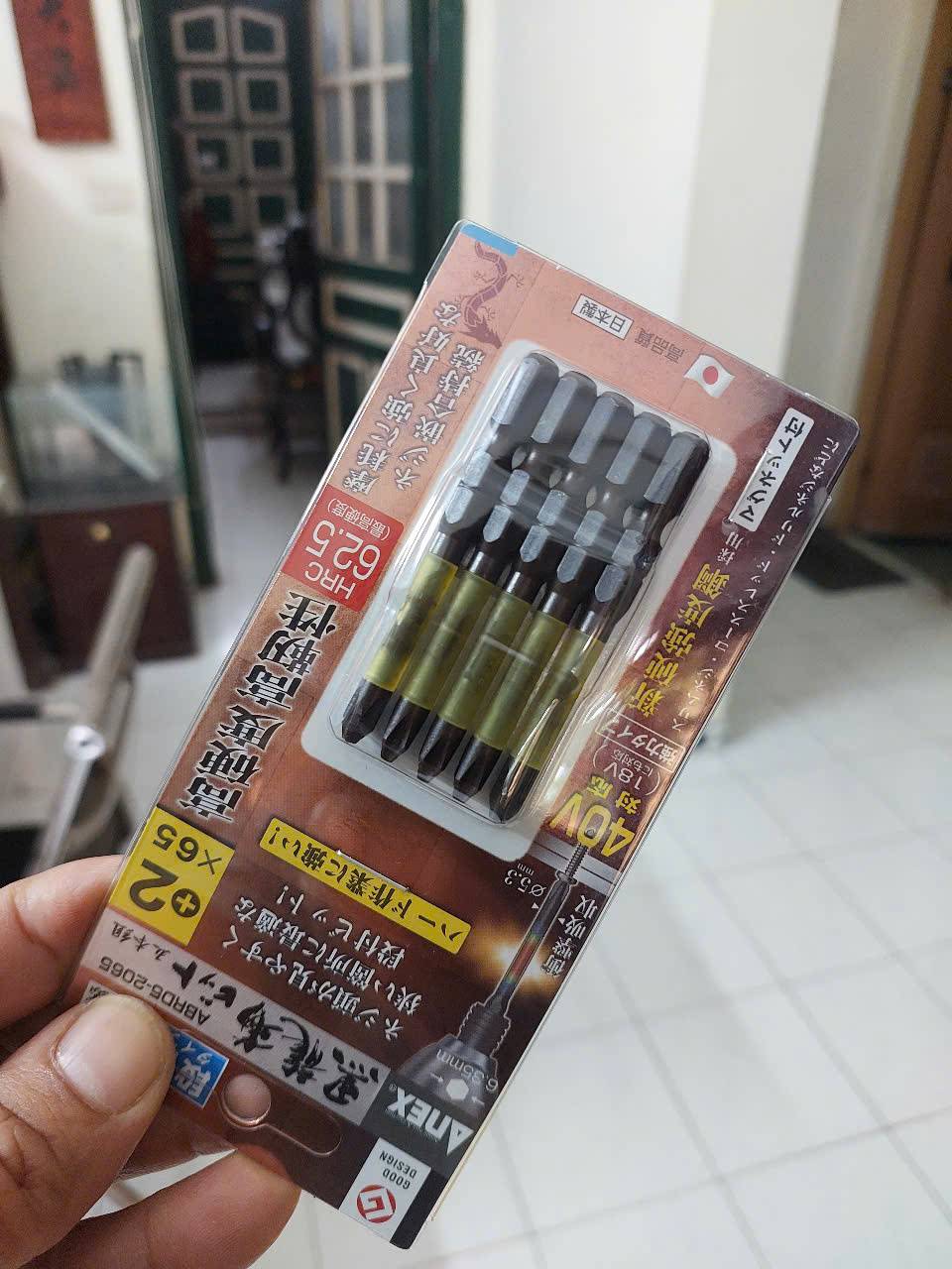 Vỉ 5 Mũi vặn vít 1 đầu có từ tính Anex ABRD5-2065