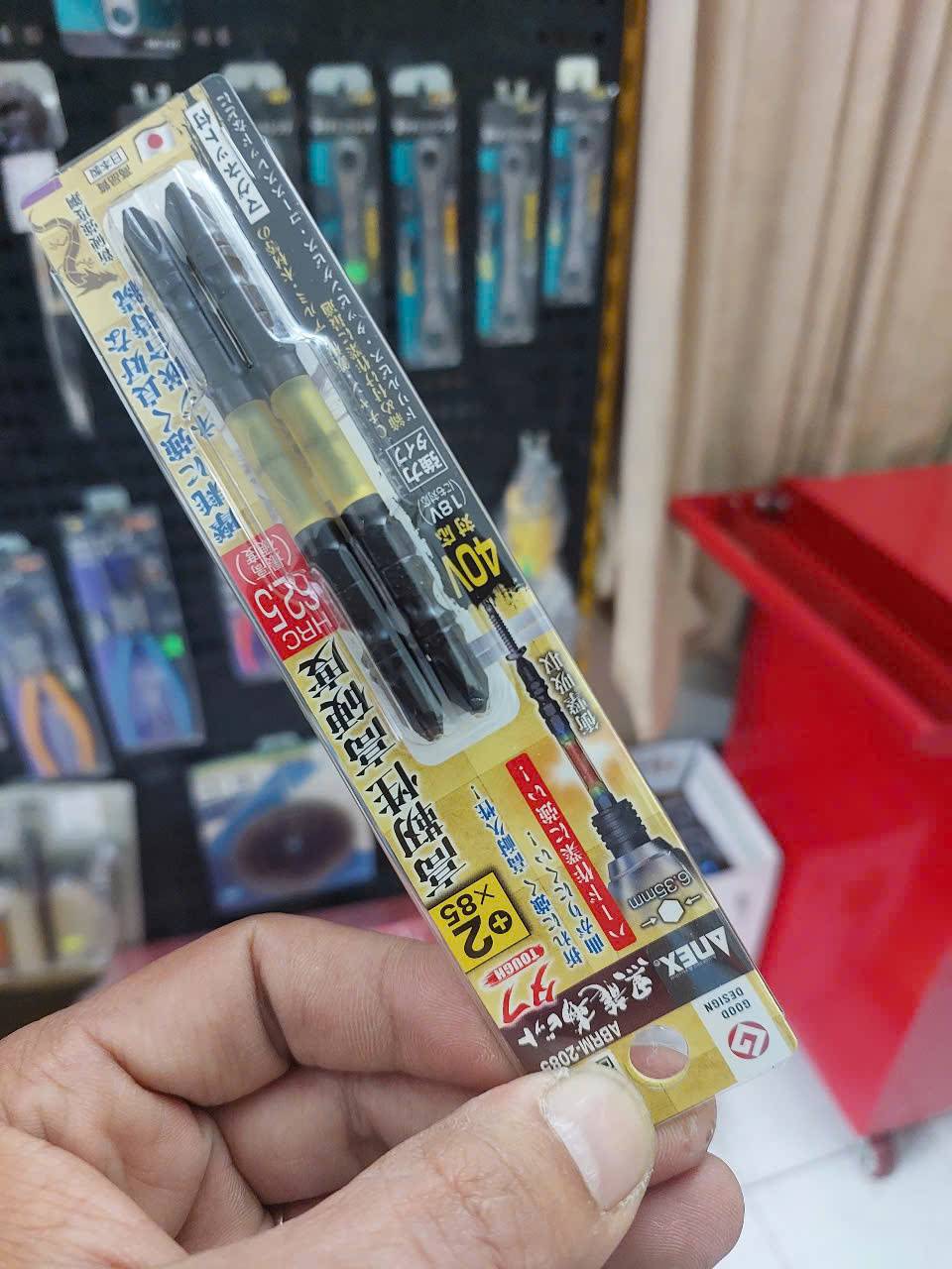 Vỉ 2 Mũi vặn vít 2 đầu có từ tính Anex ABRM-2085