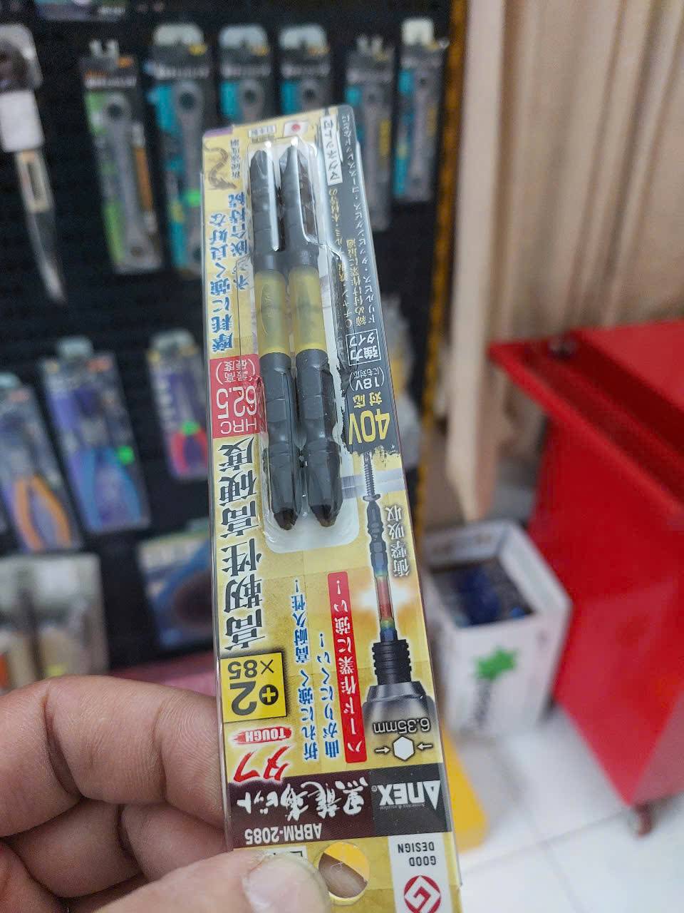 Vỉ 2 Mũi vặn vít 2 đầu có từ tính Anex ABRM-2085