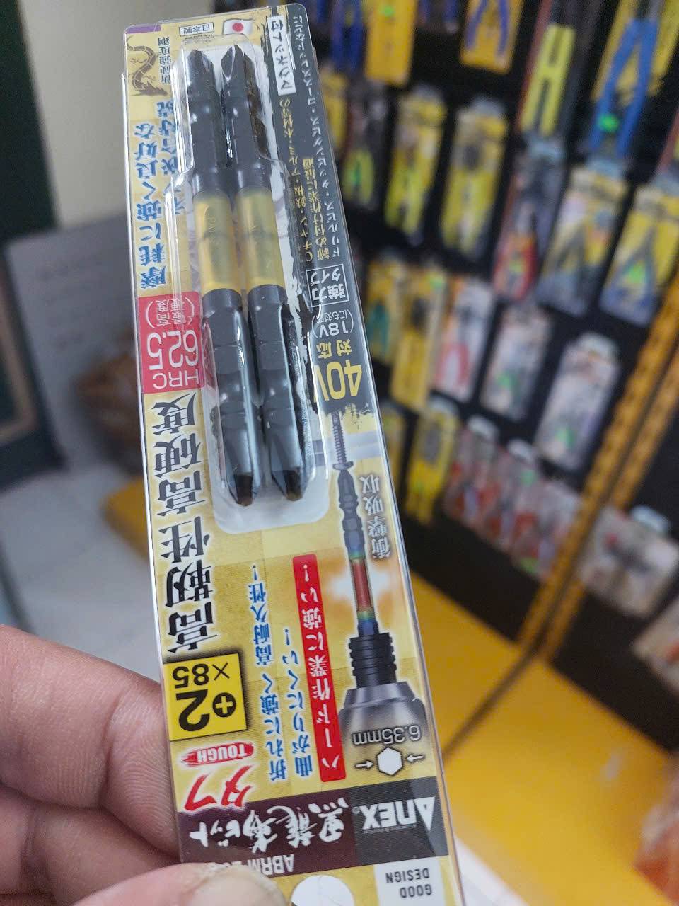 Vỉ 2 Mũi vặn vít 2 đầu có từ tính Anex ABRM-2085