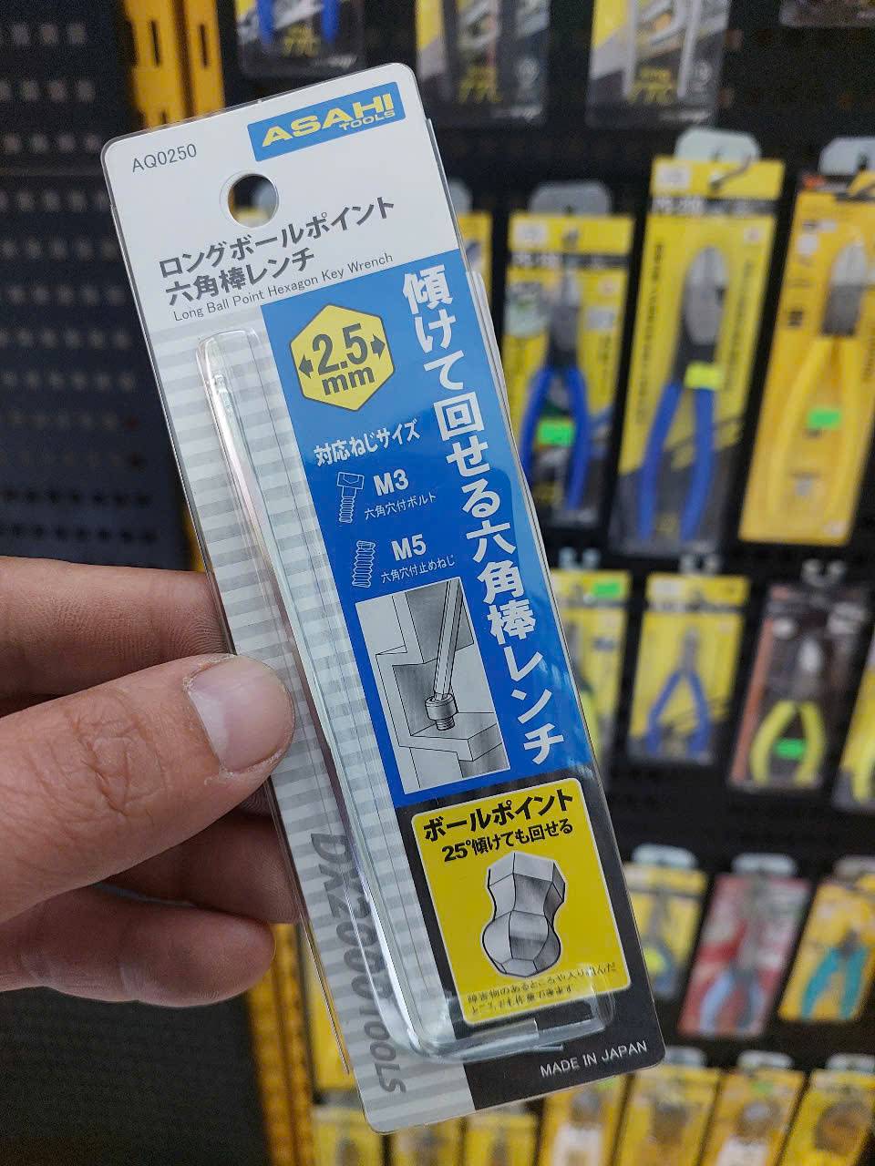 Lục giác chữ L đầu bi 2.5mm Asahi AQ0250