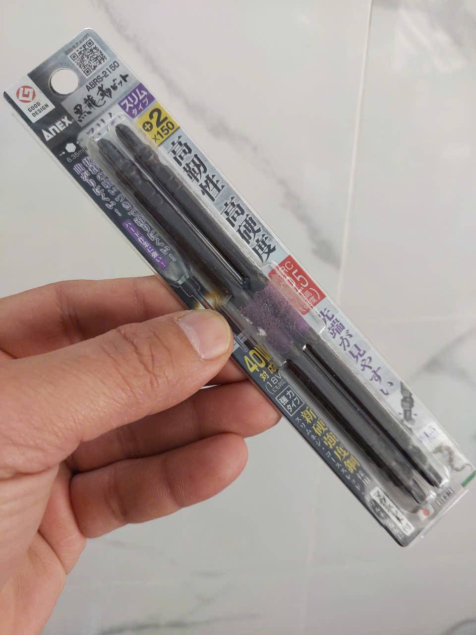 Vỉ 2 Mũi vặn vít 2 đầu có từ tính Anex ABRS-2150