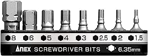 Bộ 8 mũi vít đầu lục giác Anex AK-51P-B8H1