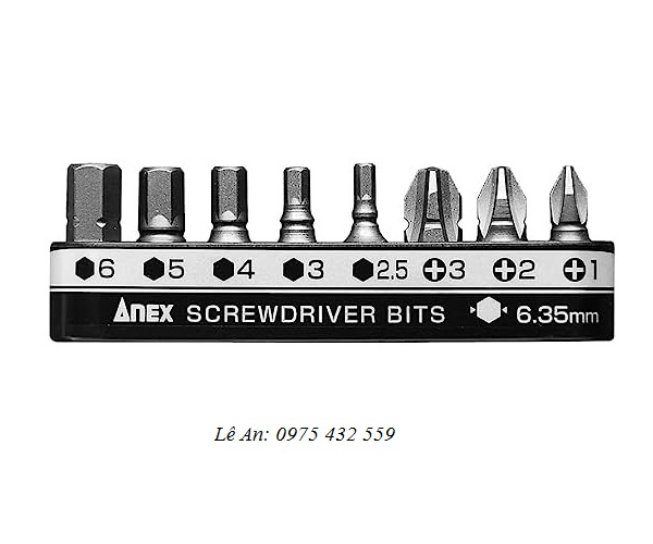 Bộ 8 mũi vít cộng và lục giác Anex AK-51P-B8H Bộ 8 mũi vít cộng và lục giác Anex AK-51P-B8H
