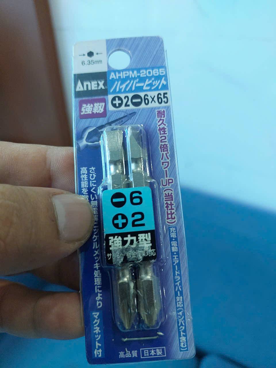 Vỉ 2 Mũi vặn vít 2 đầu có từ tính Anex AHPM-2065