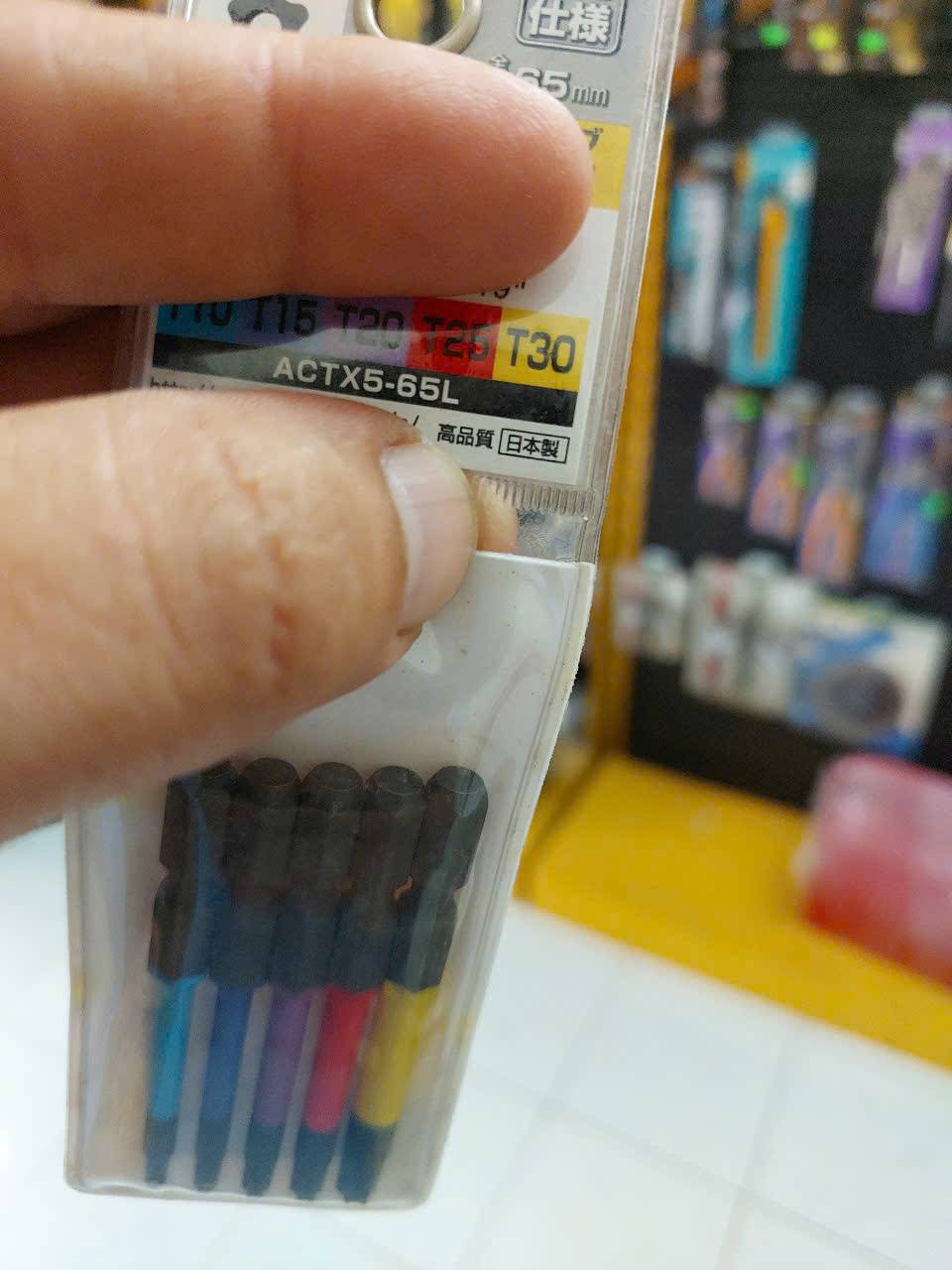 Vỉ 5 mũi vít sao lỗ 5 cái Anex ACTX5-65L