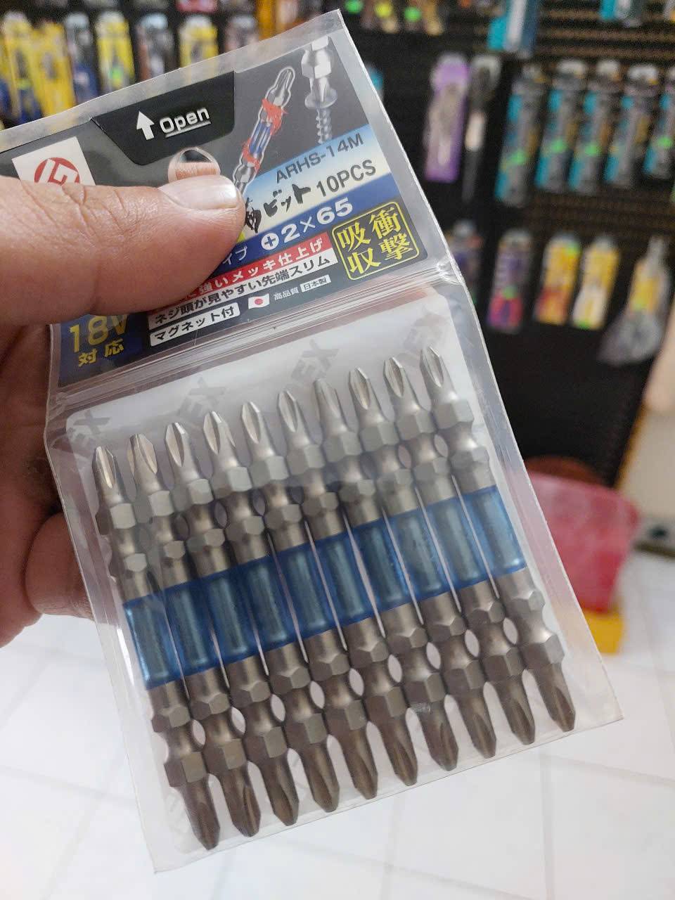 Vỉ 10 mũi vít 2 đầu Anex ARHS-14M+2×65/85/110