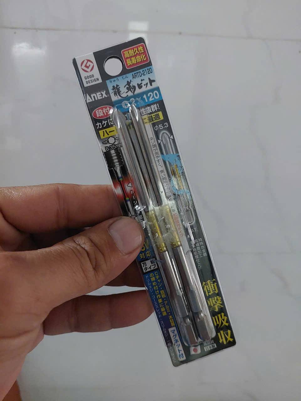 Vỉ 2 mũi vít 1 đầu có từ tính Anex ARTD-2120