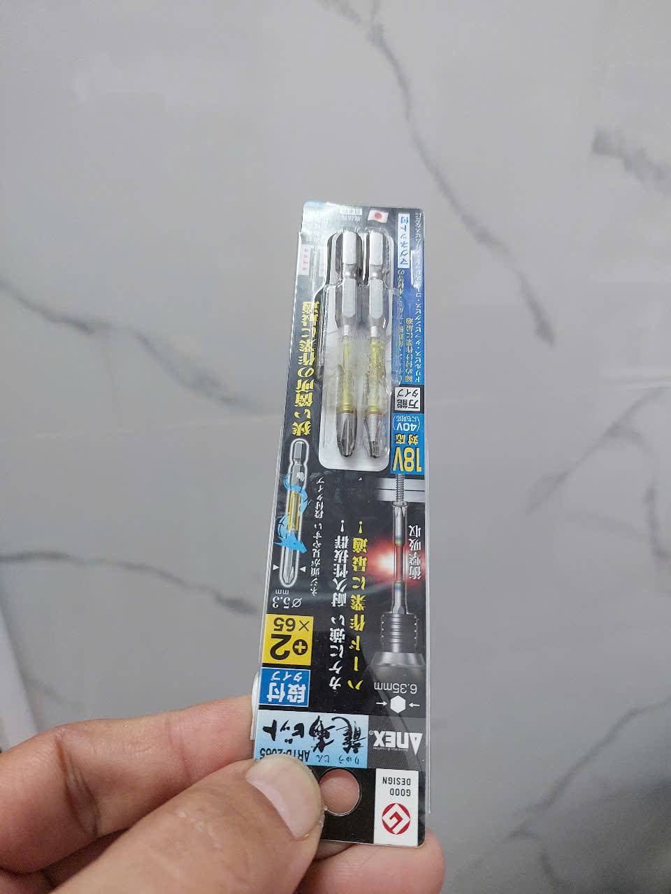 Vỉ 2 mũi vít 1 đầu có từ tính Anex ARTD-2065