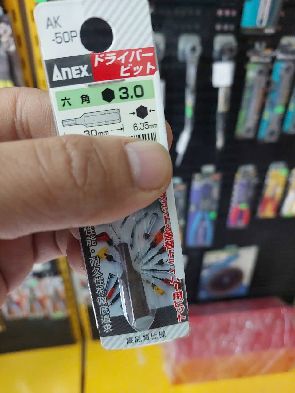 Mũi vít ngắn lục giác 3mm Anex AK-50P-H3x30