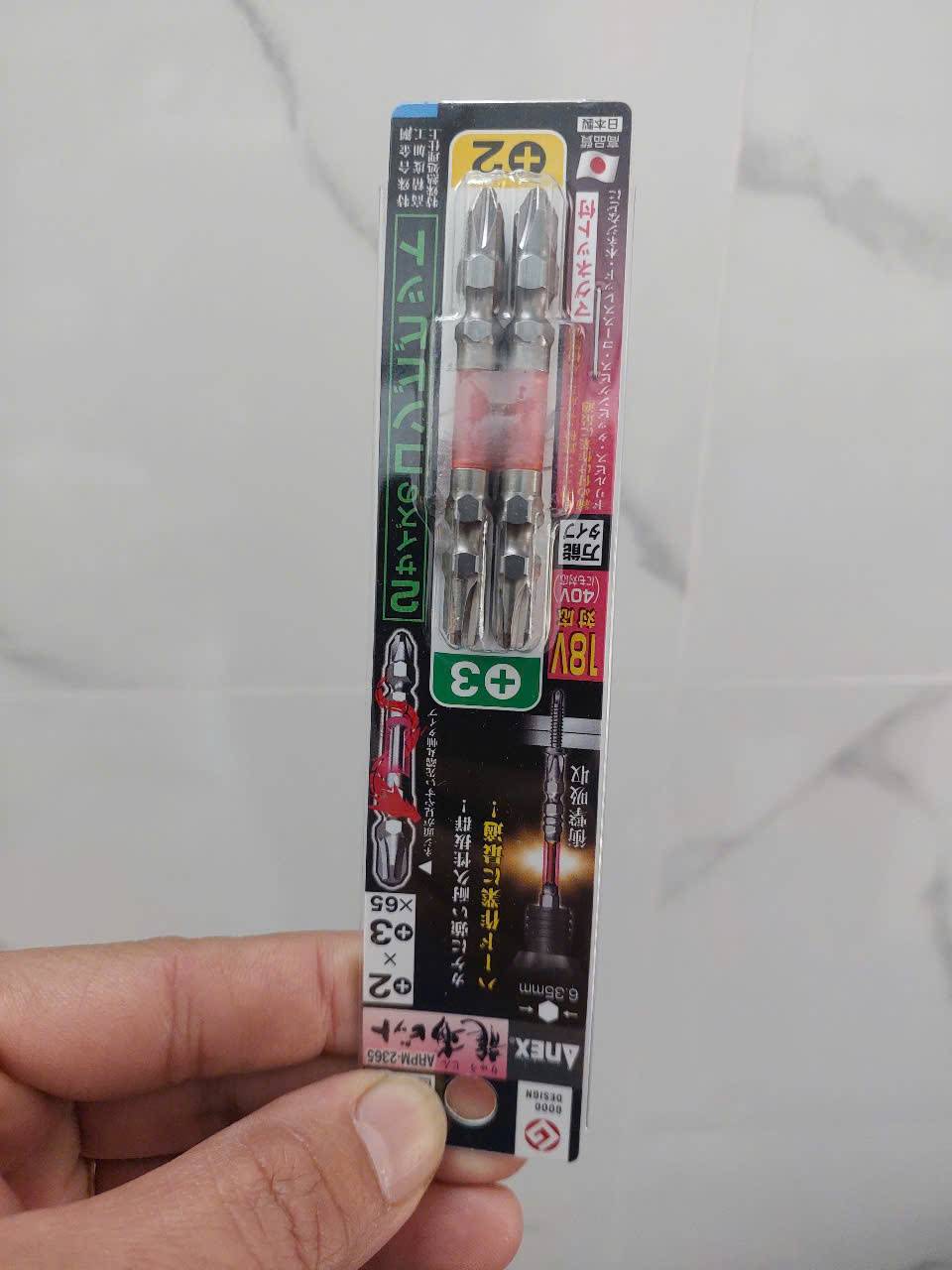 Vỉ 2 mũi vít 2 đầu rồng đỏ Anex ARPM-2365