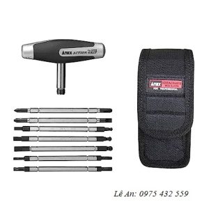 Bộ tay vặn vít 8 chi tiết có từ tính Anex No.3350