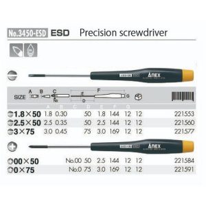 Tô vít điện tử chống tĩnh điện Anex No.3450-ESD