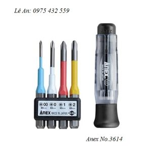 Bộ 4 mũi vít và chuôi đa năng Anex No.3614
