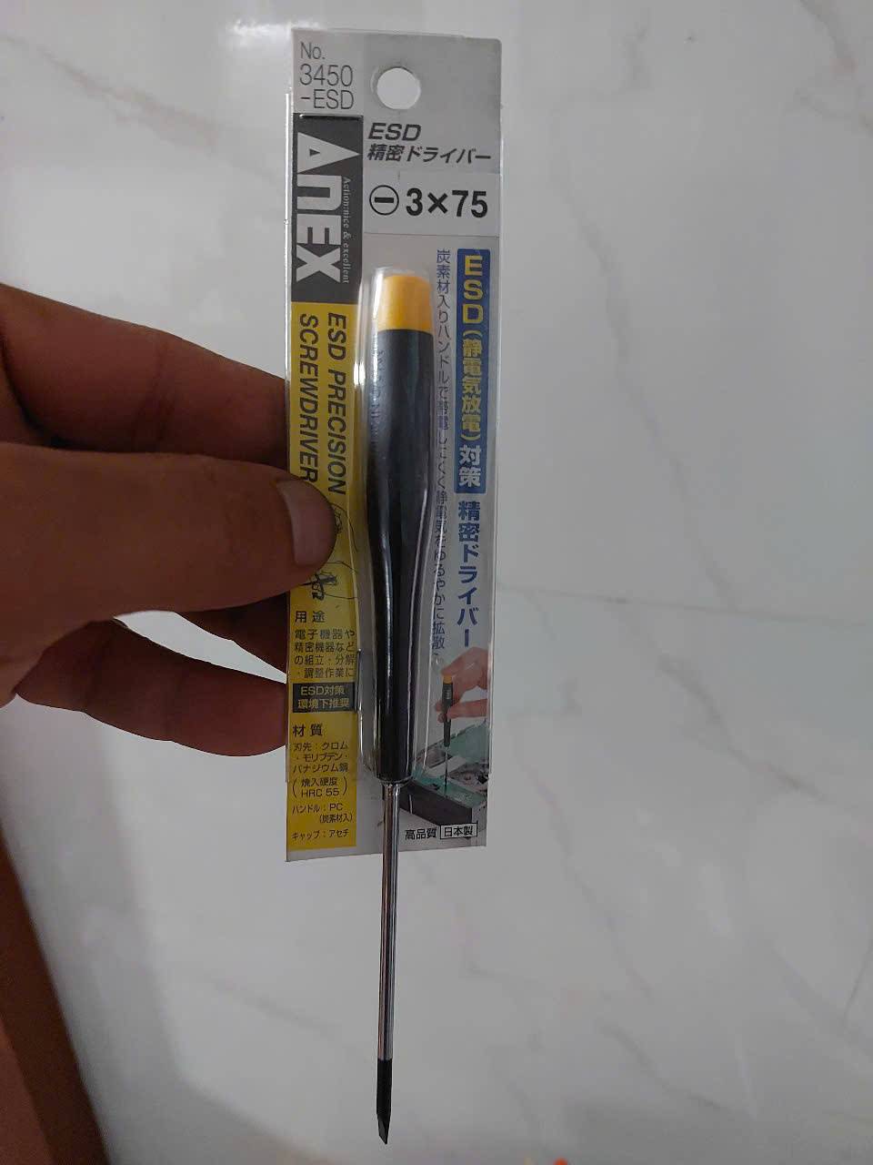 Tô vít điện tử chống tĩnh điện Anex No.3450-ESD-3×75