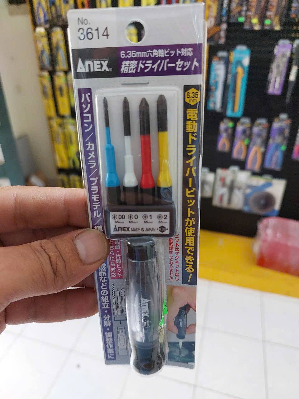 Bộ 4 mũi vít và chuôi đa năng Anex No.3614