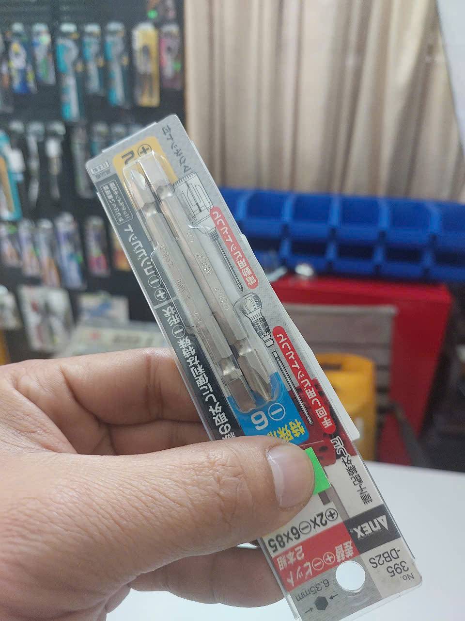 Vỉ 2 mũi vặn vít 2 đầu có từ tính Anex No.395-DB2S