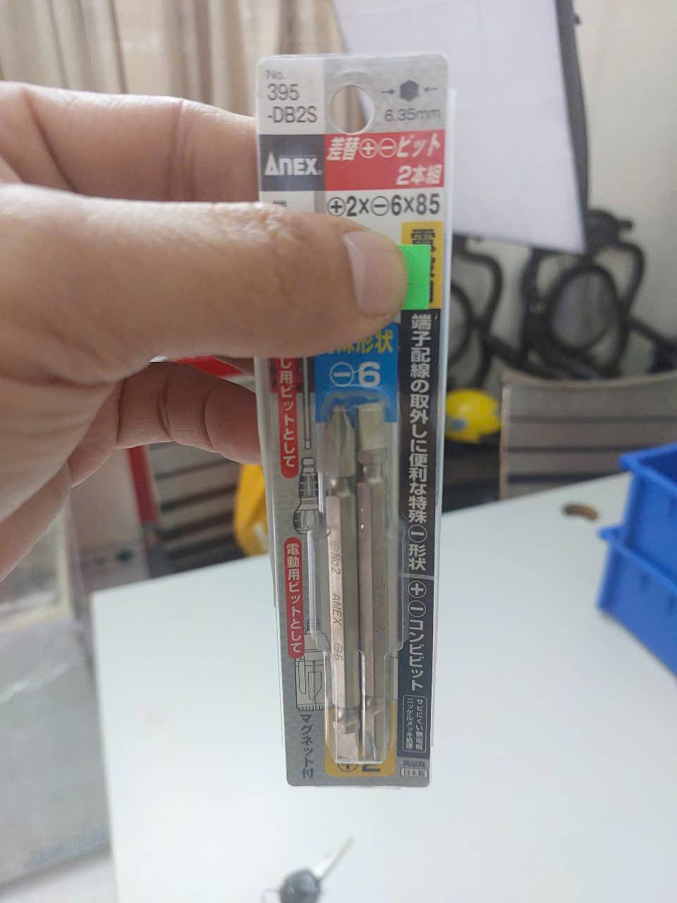 z7215366096116_2ce63e3cc2ec9a0db3819636004d0018 Vỉ 2 mũi vặn vít 2 đầu có từ tính Anex No.395-DB2S