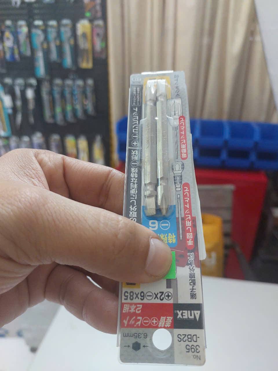 Vỉ 2 mũi vặn vít 2 đầu có từ tính Anex No.395-DB2S