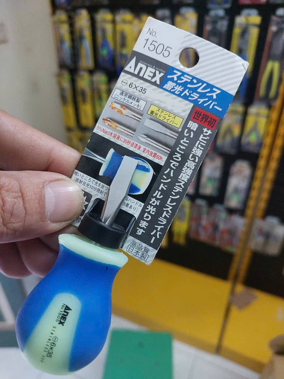 Tô vít phát quang không gỉ (ngắn) Anex No.1505-6×35