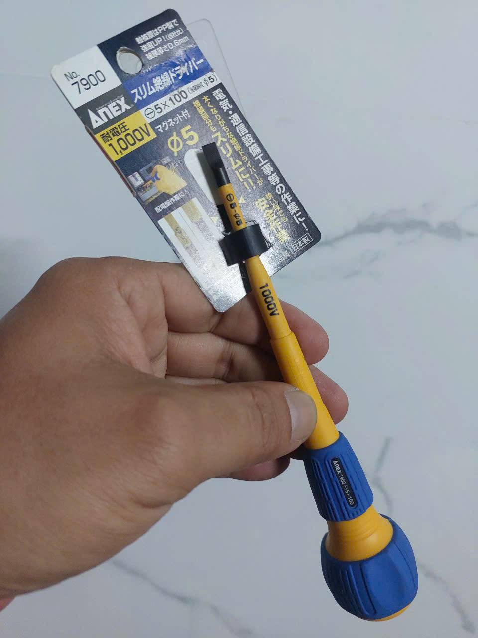 Tô vít cách điện cán tròn Anex No.7900-5×100