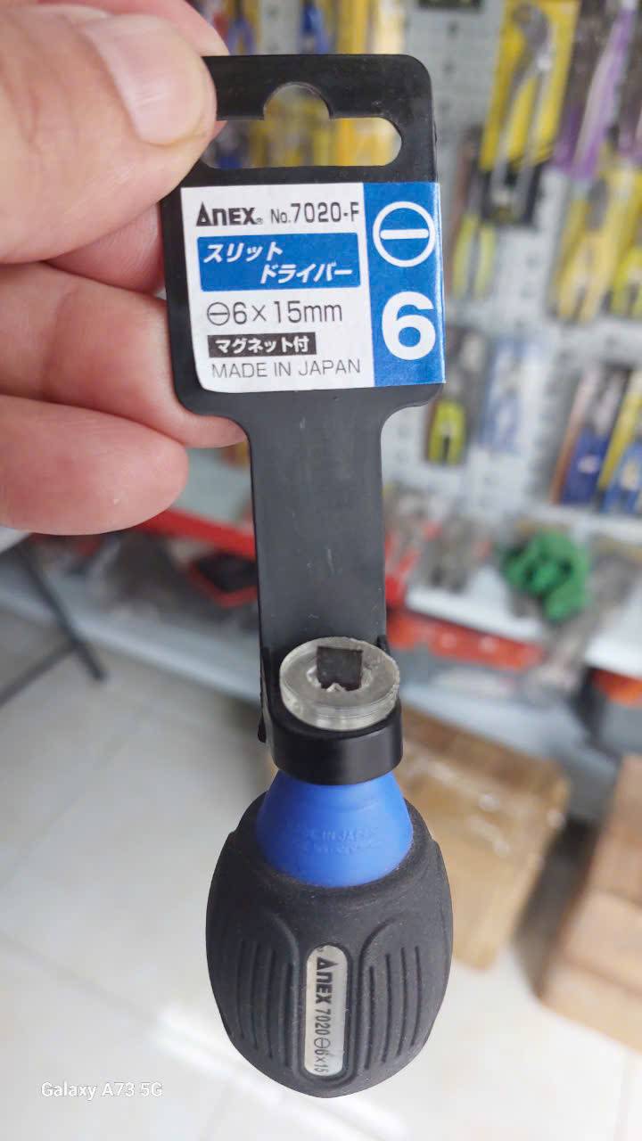 Tô vít ngắn 2 cạnh có từ tính Anex No.7020F-6×15