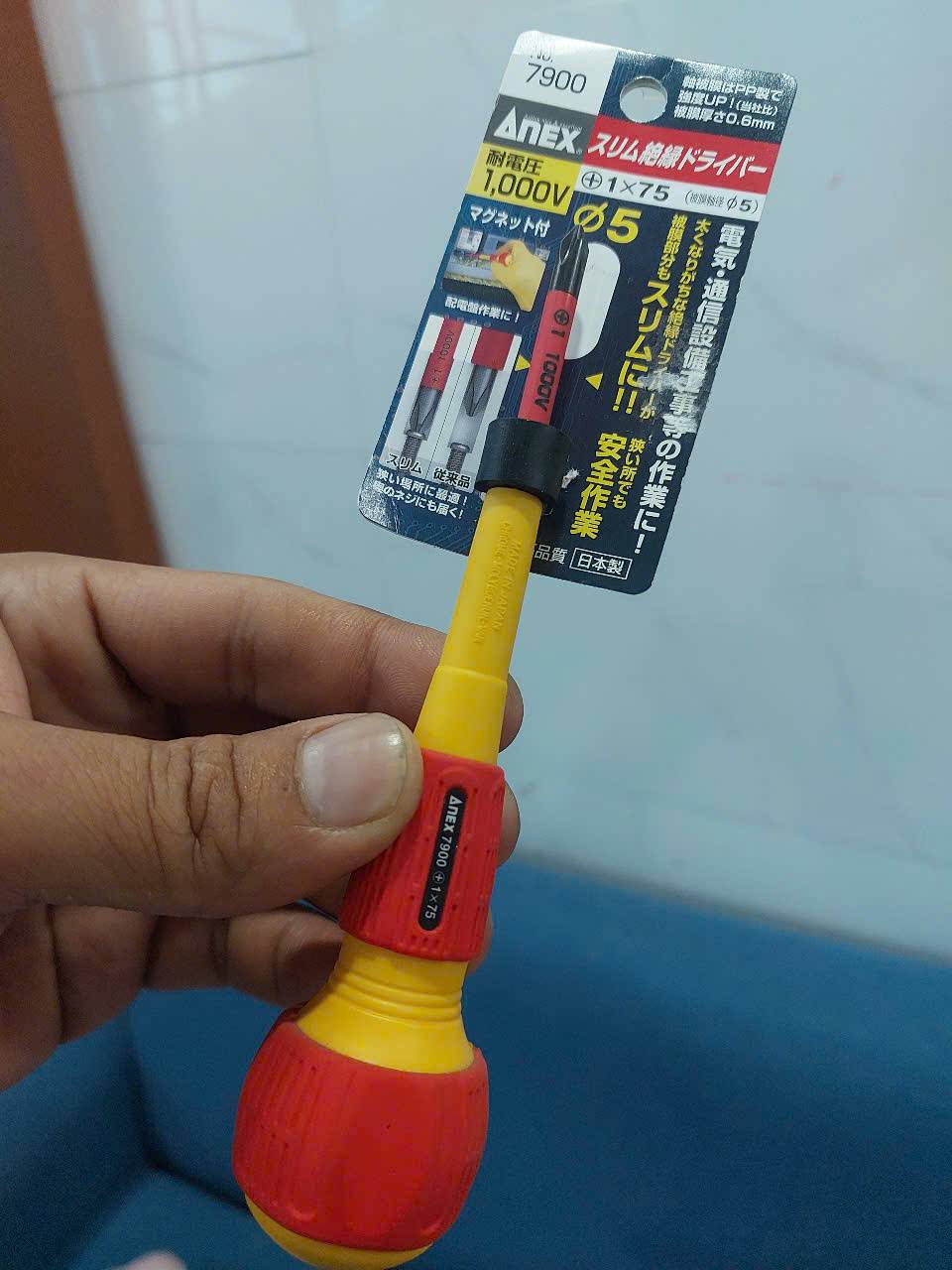 Tô vít cách điện cán tròn Anex No.7900+1×75