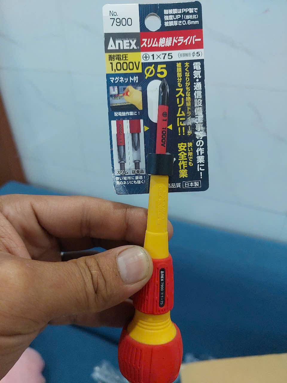 Tô vít cách điện cán tròn Anex No.7900+1×75