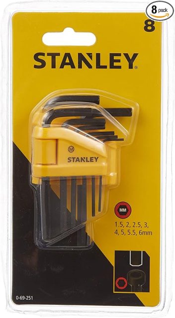 Bộ lục giác 8 chi tiết hệ mét Stanley 69-251 1mm-6mm