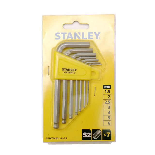 Bộ lục giác đầu bi ngắn 7 chi tiết Stanley STMT94551-8