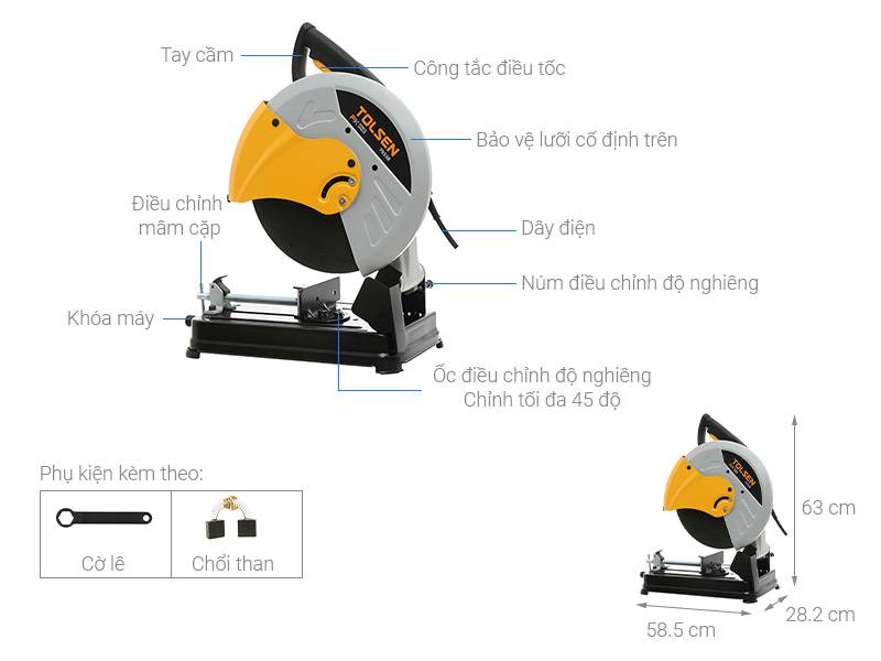 Máy cắt sắt 355MM 2500W Tolsen 79538