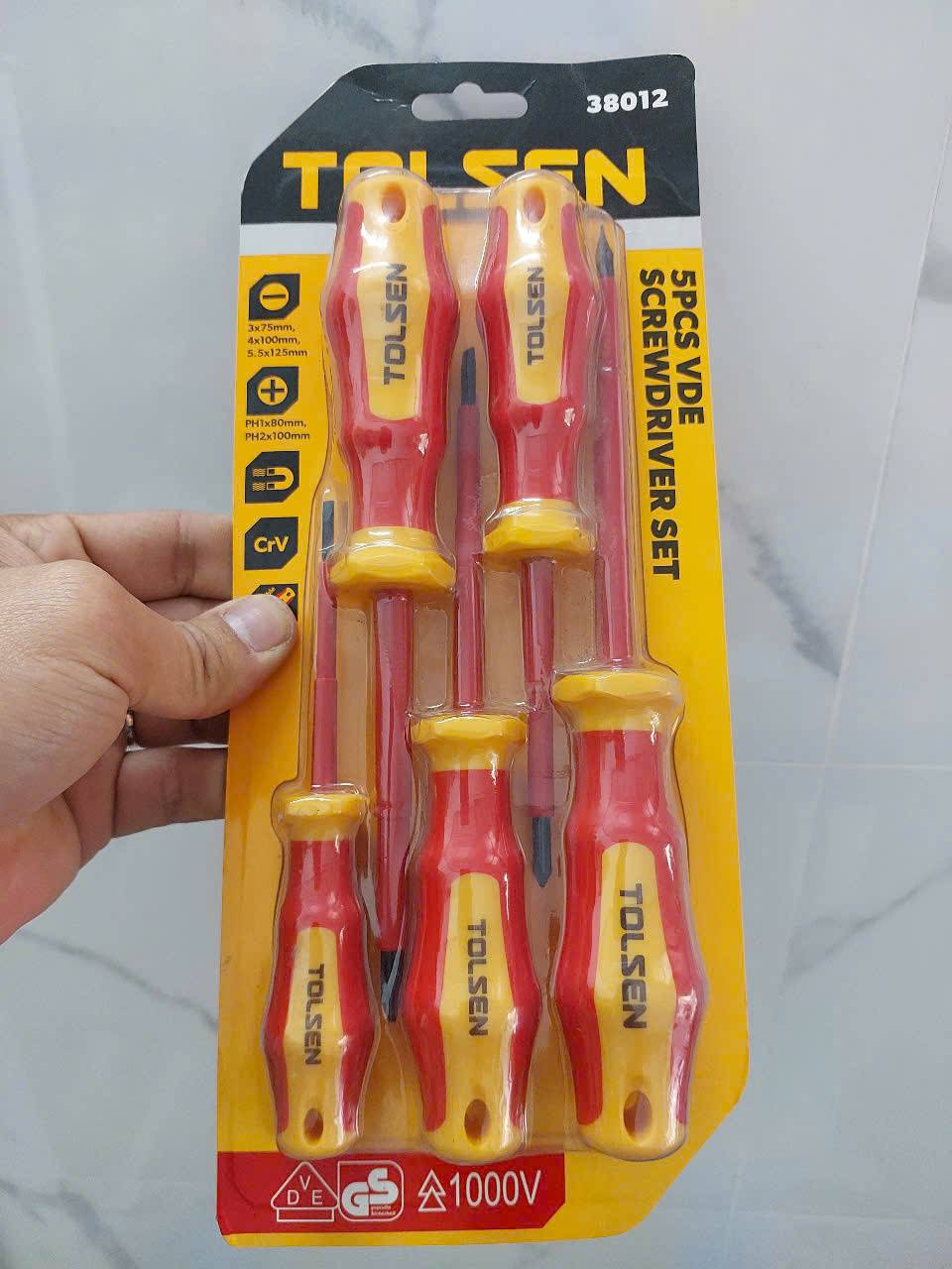 Bộ vít cách điện ( 1000V) 5 cây Tolsen 38012