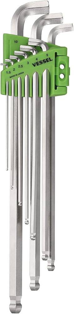 Bộ LỤC GIÁC Chữ L Đầu Vặn Cứng Vessel 8209BP-L 9 Chi Tiết