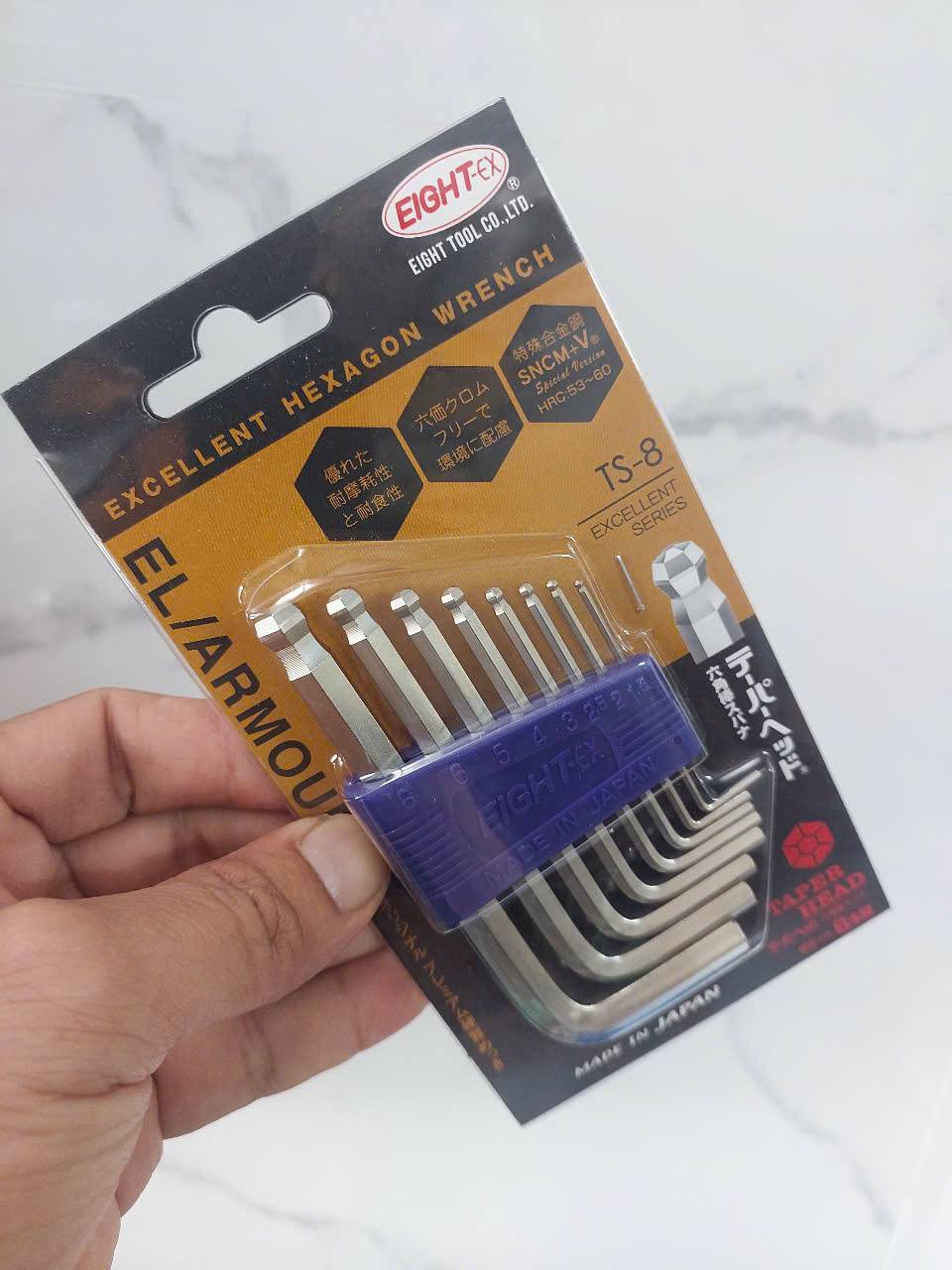 Bộ lục giác đầu bi loại ngắn TS-8 EIGHT Nhật Bản