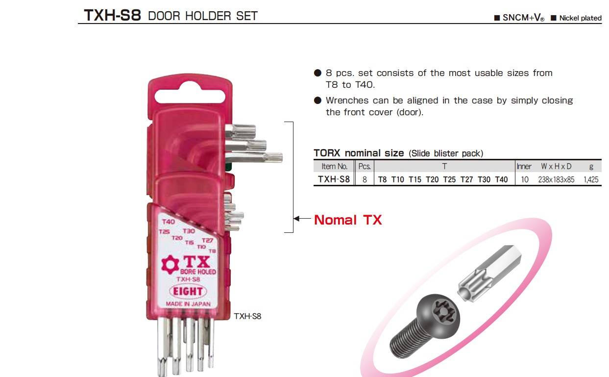 Bộ lục giác hoa thị có lỗ Eight TXH-S8