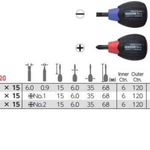 Tô vít 4 cạnh siêu ngắn VESSEL No.720+1x15